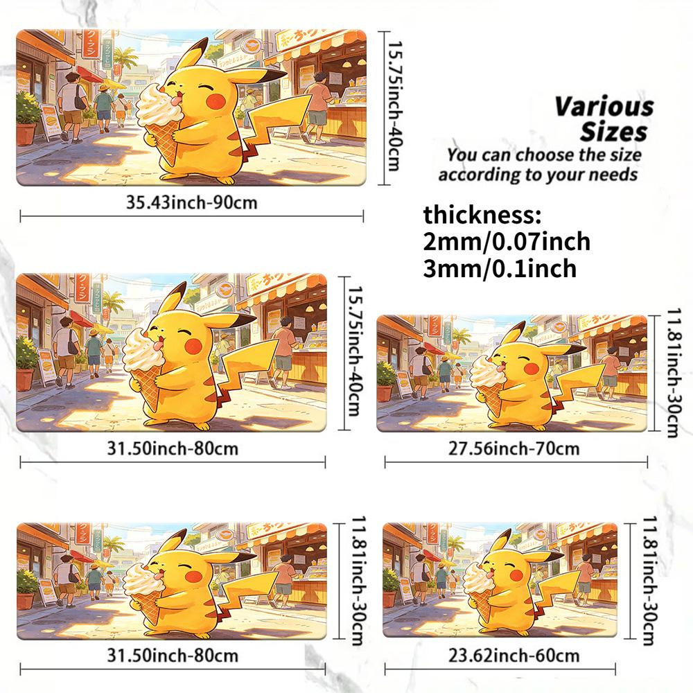 Pokemon Ash Pikachu Meadow with Butterflies Gaming Desk Mat NonSlip Washable Mouse Pad 30x80x0.2cm