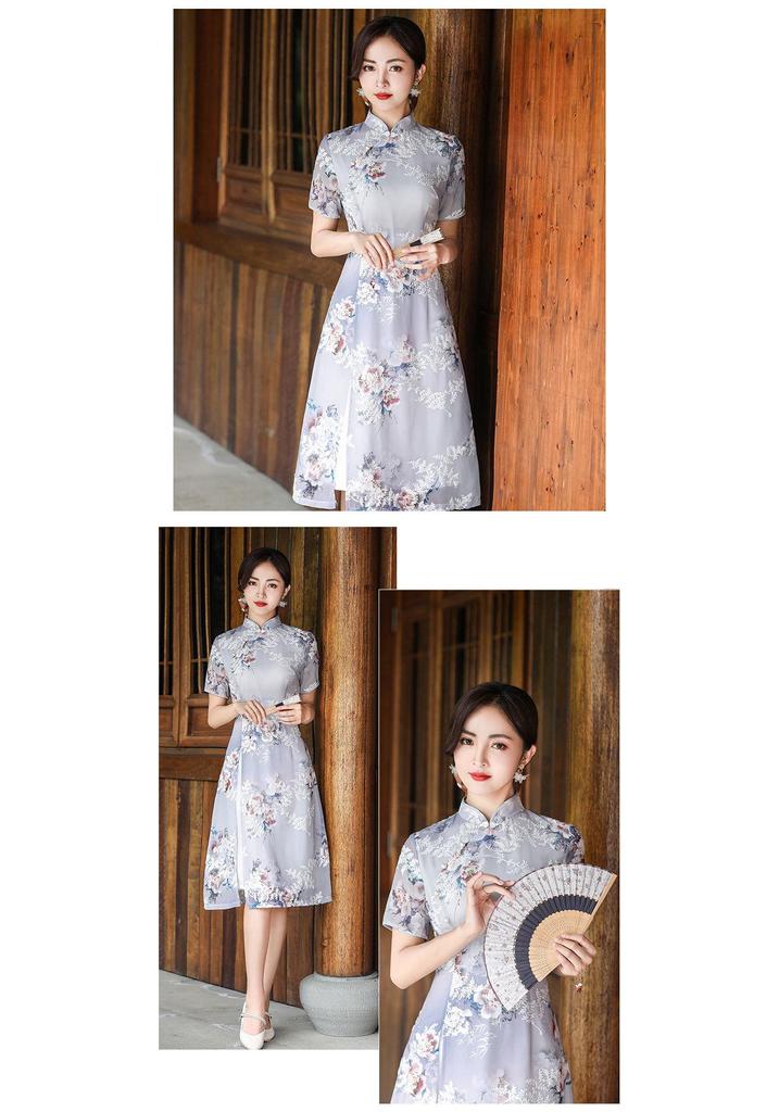 2023 Elegant Embroidered Cheongsam Dress for Women: New Style, Gentle & Youthful, Perfect for Mother's Wear
