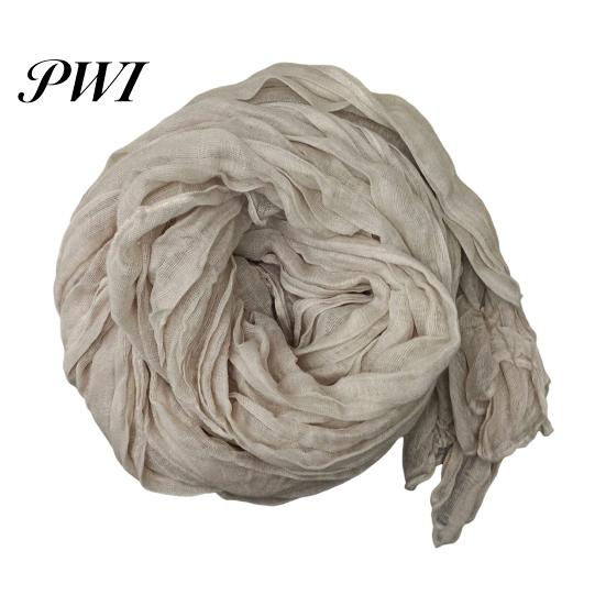 Unisex Long Scarf Women Solid Color Pleated Retro Autumn Warm Winter Soft Vintage Inspired