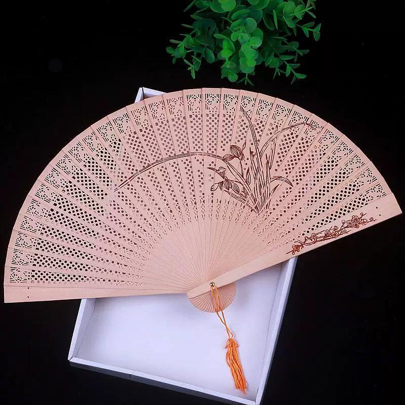 Chinese Style Handmade Small Women's Incense Wood Fan, Sandalwood Fan, Ancient Style Folding Fan, Hollow Classical Women's Fan, Portable