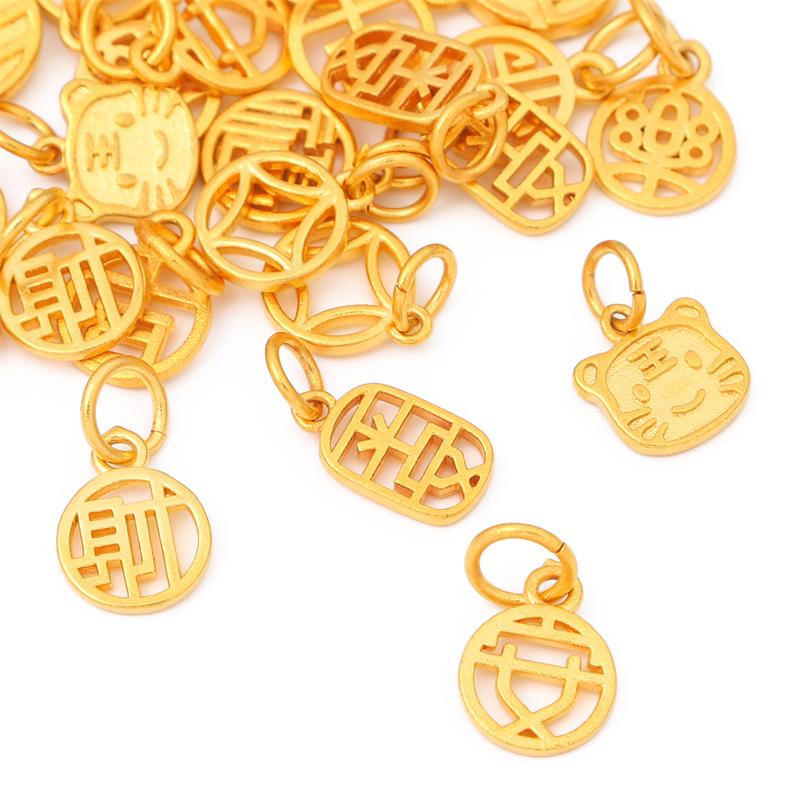 Gold Plated Bronze Blessing Pendant For DIY Necklace Bracelet Earrings Jewelry Making Craft Accessories