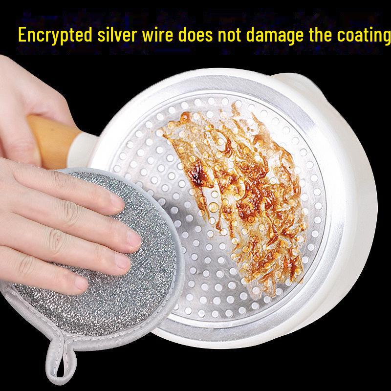 Yuanbao Double-Sided Round Dishwashing Sponge - Thickened Household Cleaning Towel