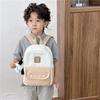 Trendy Modern Cool Children's Kindergarten Backpack Unisex Breathable Nylon Material Polyester Lining Solid Color Stitching Fashionable Shoulder Bag