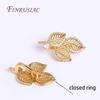 18K Gold Plated Inlaid Zircon Hollow Leaf Pearl Clasps Supplies For Jewelry Making DIY Craft, Beads Clasps Fastener Accessories
