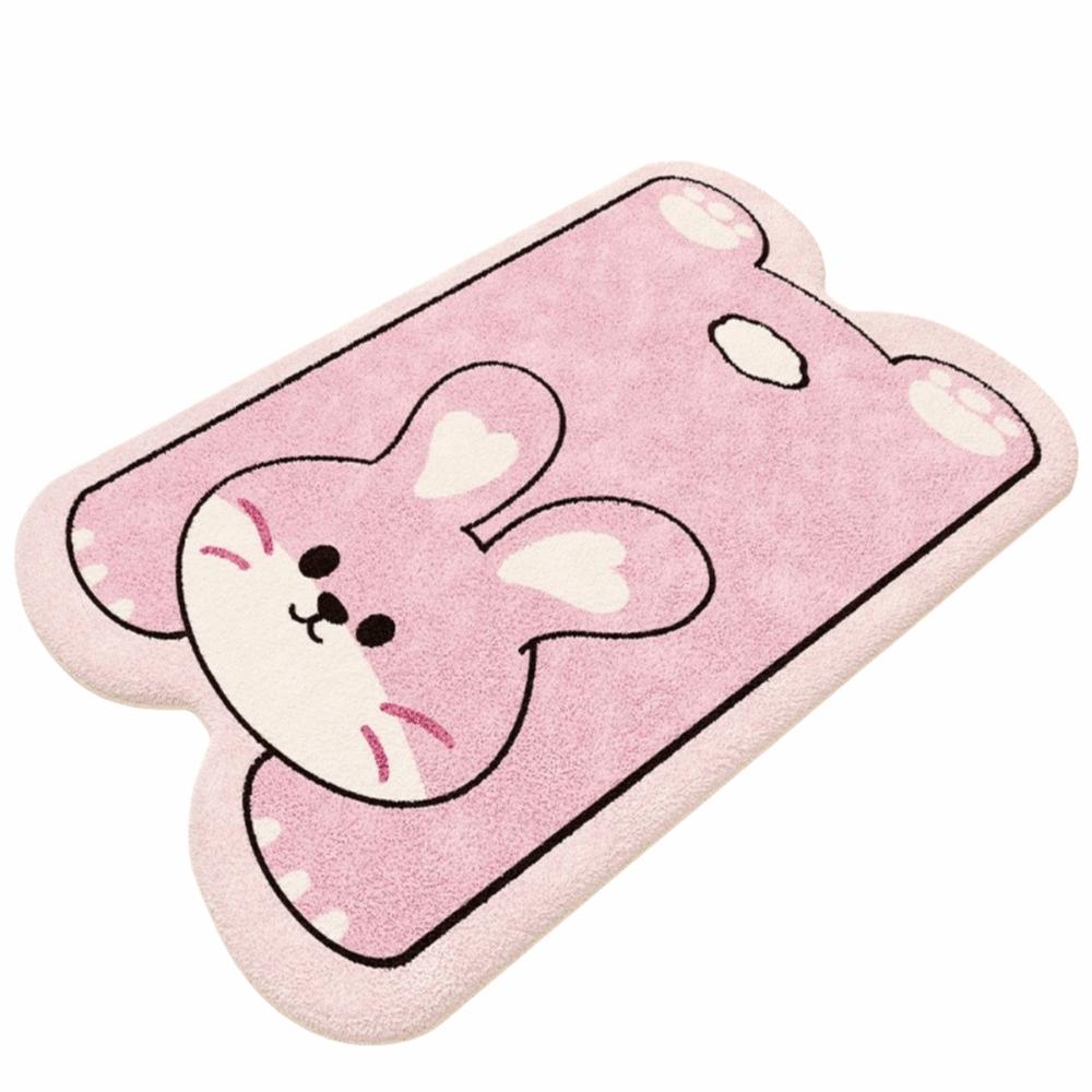 Animal Theme Material Bathroom Floor Mat Thickened Cartoon Design Foot Mat Non-Slip Irregular Shaped Toilet Carpet Bathroom Use