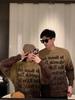Trendy American Retro Gradient Letter Knit Sweater - Comfortable, Loose-Fit Pullover for Couples