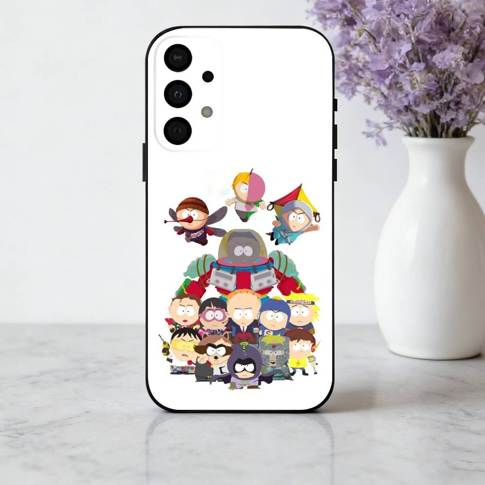 C-Cartoon S-South-H P-Park-S Phone Case For Samsung Galaxy A73,A72,A71,A70,A53,A52,A51,Soft Silicone Black Cover