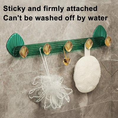 Wall Hook Adhesive Wall Hook Wall Mounted Coat Hooks Shell Design Heavy Duty Adhesive Entryway Hanger Decorative Rust for Towels