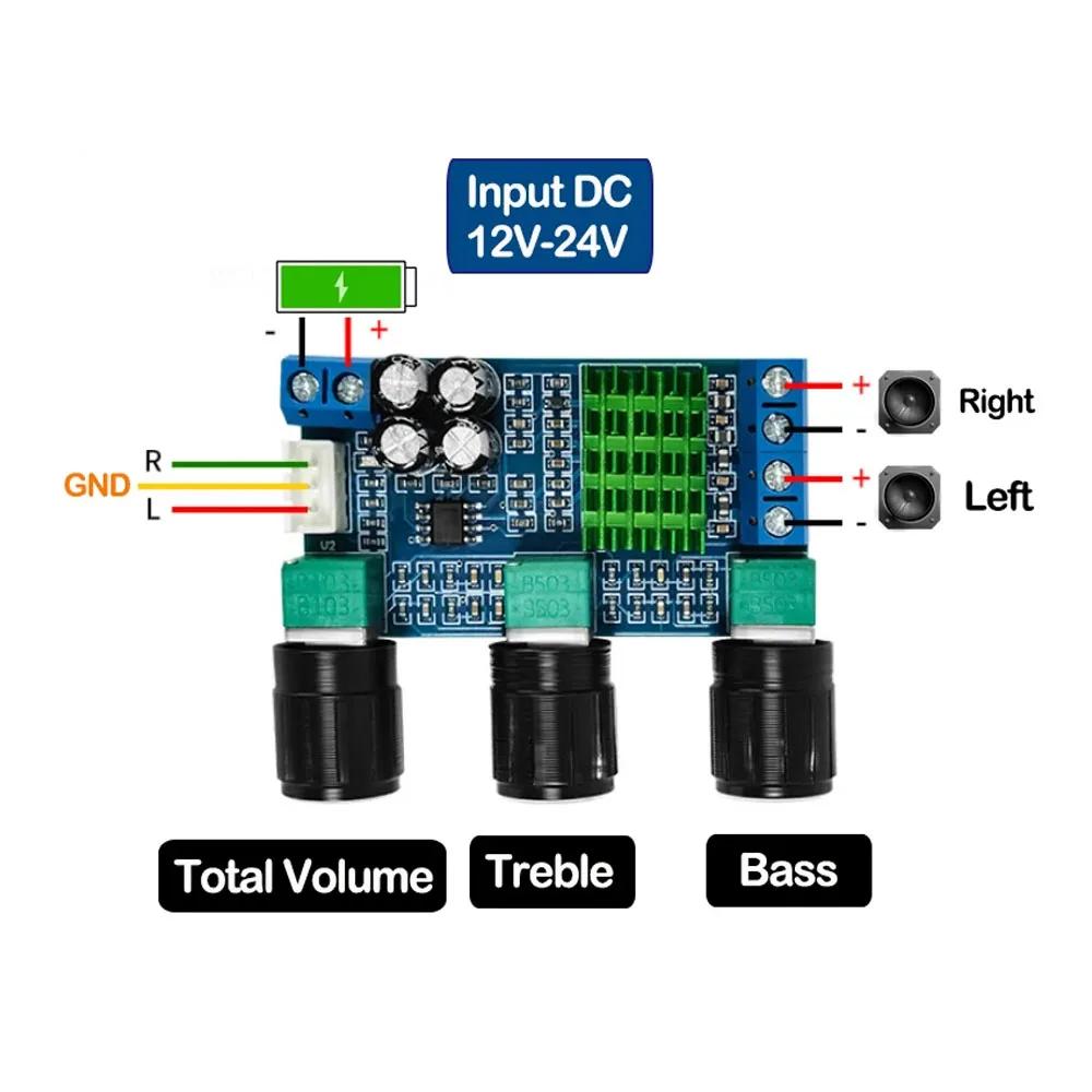 XH-M567 Amplificador TPA3116 D2 Dual-channel Stereo High Power Digital Audio Power Amplifier Board 80W*2