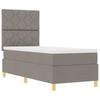 Box Spring Bed with Mattress and Adjustable Headboard Taupe 80 x 200 cm Fabric