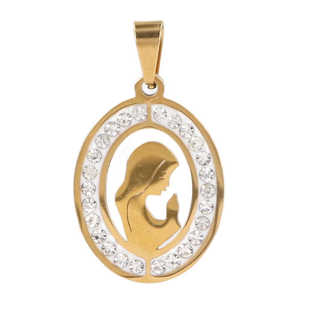 Virgin Mary Pendant Exquisite Carving Titanium Steel Virgin Mary Jewelry for Men Women Daily Wear