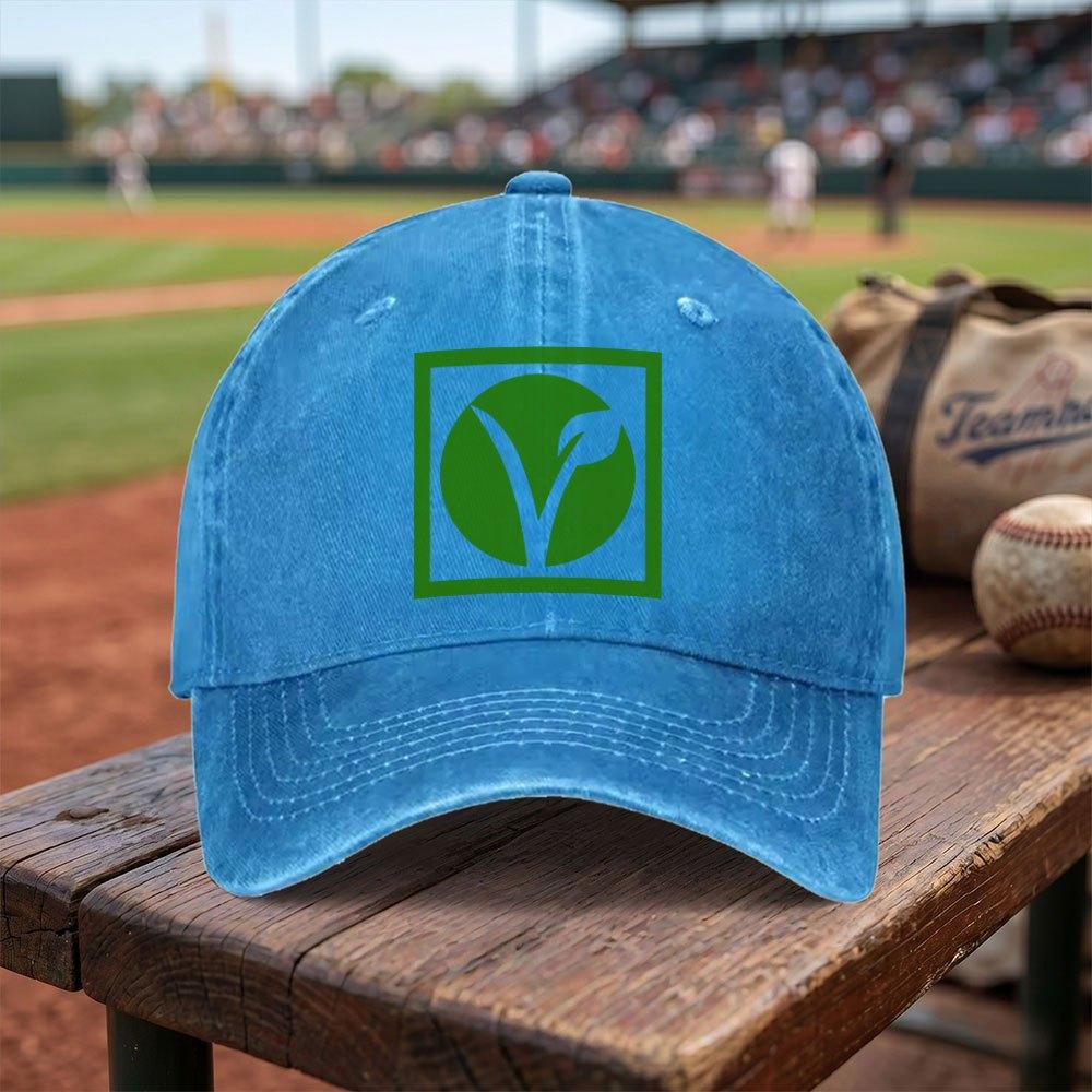 Exquisite Veganism Logo Washed Baseball Cap Adjustable Buckle Design Lightweight And Breathable AllSeason Unisex Suitable f