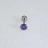 0.8mm Thick Minimalist Zircon 3-Prong Stud Earrings, Stainless Steel Screw for Ear Cartilage, Available in 1.5-5mm.