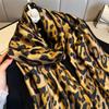 Fashion  Leopard Print Women'S Scarf Summer Sunscreen Big Shawl Oil Painting Flowers Long High-End Scarf