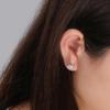 D color Moissanite Stud Earrings With GRA VVS1 4mm 6.5mm Silver 925 Real Classic Style Korean Trendy Women's Small Ear Stud