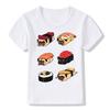 Pug Print Tshirt Short Sleeve Sushi Dog Pattern Women Clothing Fashion Graphic T Shirts Summer Streetwear Aesthetic Clothes