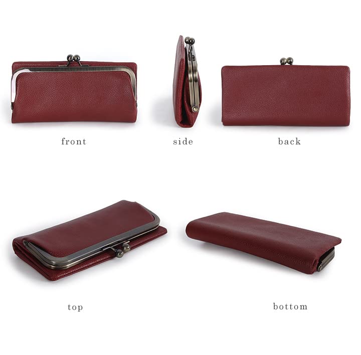 Lizdays Women's Long Wallet with Clasp Closure, Genuine Leather, Thin (Mustard)