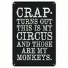 Metal Wall Art Poster - This Is My Circus These Are My Monkeys Decor for Mom Mother Day Gift