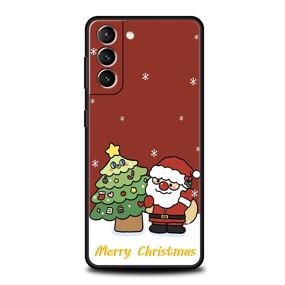Funny Cartoon New Year Christmas Santa Phone Case For Samsung Galaxy S24 S23 S22 S20 Ultra S21 FE 5G S10 S9 Plus S10E S8 Cover