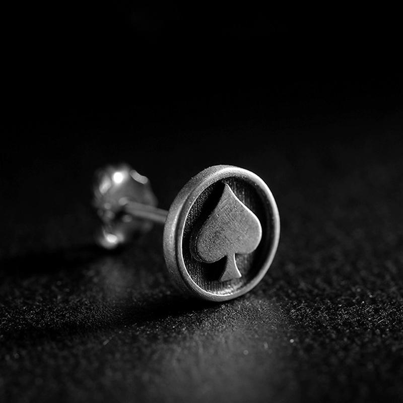 Retro Punk Herz Spielkarten Stecker Ohrringe Für Männer Frauen Gothic Persönlichkeit Straße Hip Hop Ohrschmuck Geschenk