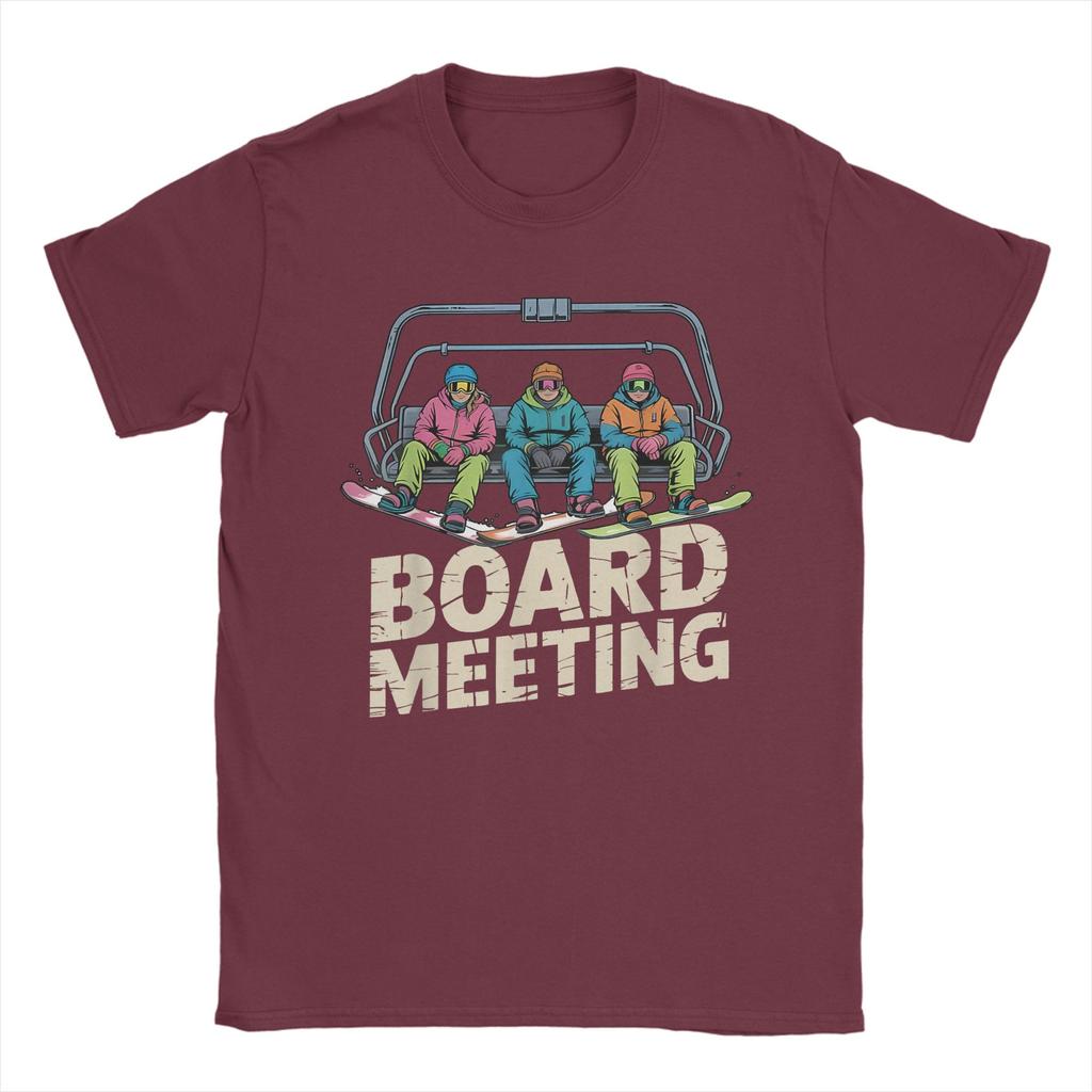 Leisure Snowboard Board Meeting TShirt for Unisex O Neck Pure Cotton T Shirts  Short Sleeve Tee Shirt Birthday Present Clothes