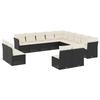 VidaXL Garden Lounge Set with Cushions 13 Pcs, Patio Sofas, Patio Furniture Set, Outdoor Furniture, Black 3218486