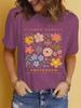 Women's Summer Patterned Round Neck Short-Sleeve Casual T-Shirt