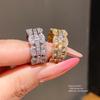 Geometric Zircon Ring For Women With Cubic Zirconia And Retro Palace Style