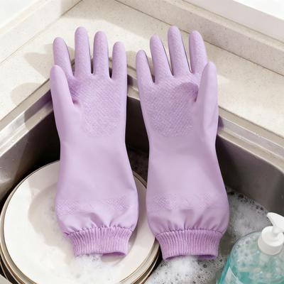 1 Pair Nitrile Cleaning Gloves Reusable Waterproof Tear-Resistant Kitchen Dishwashing Housekeeping Gloves