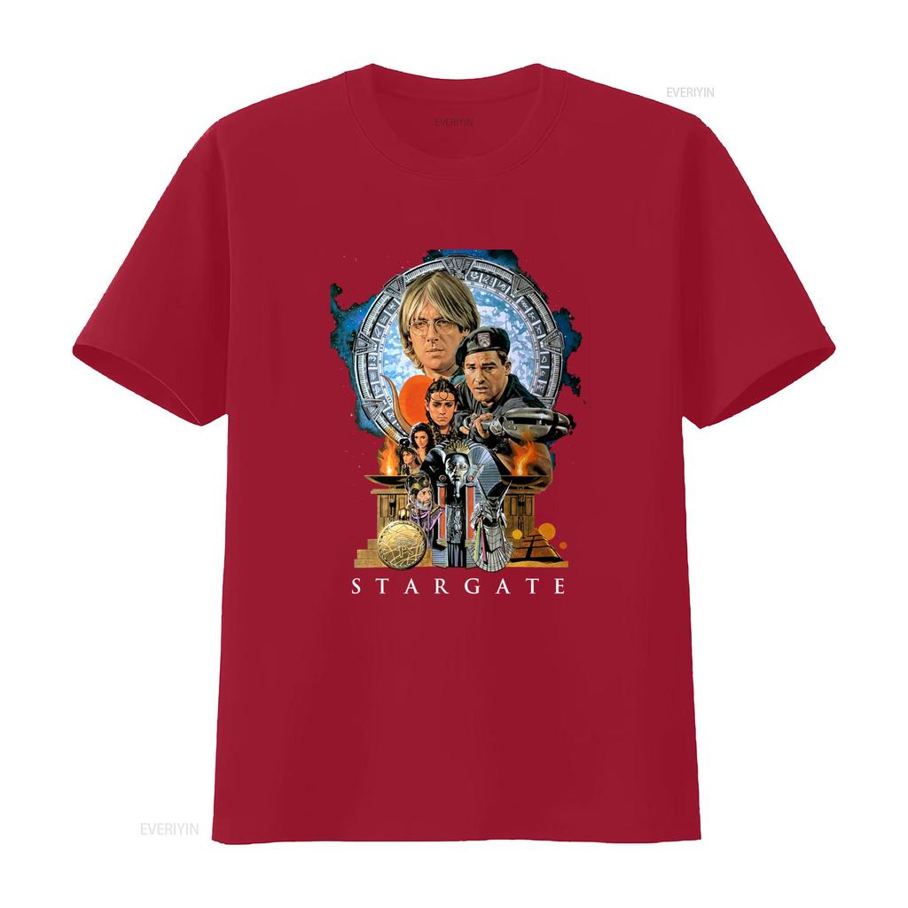 Stargate Sci Fi Movie Black T Shirt with Iconic Characters Design Size S 5XL Vintage Washed Fashion Top For Everyday Wear