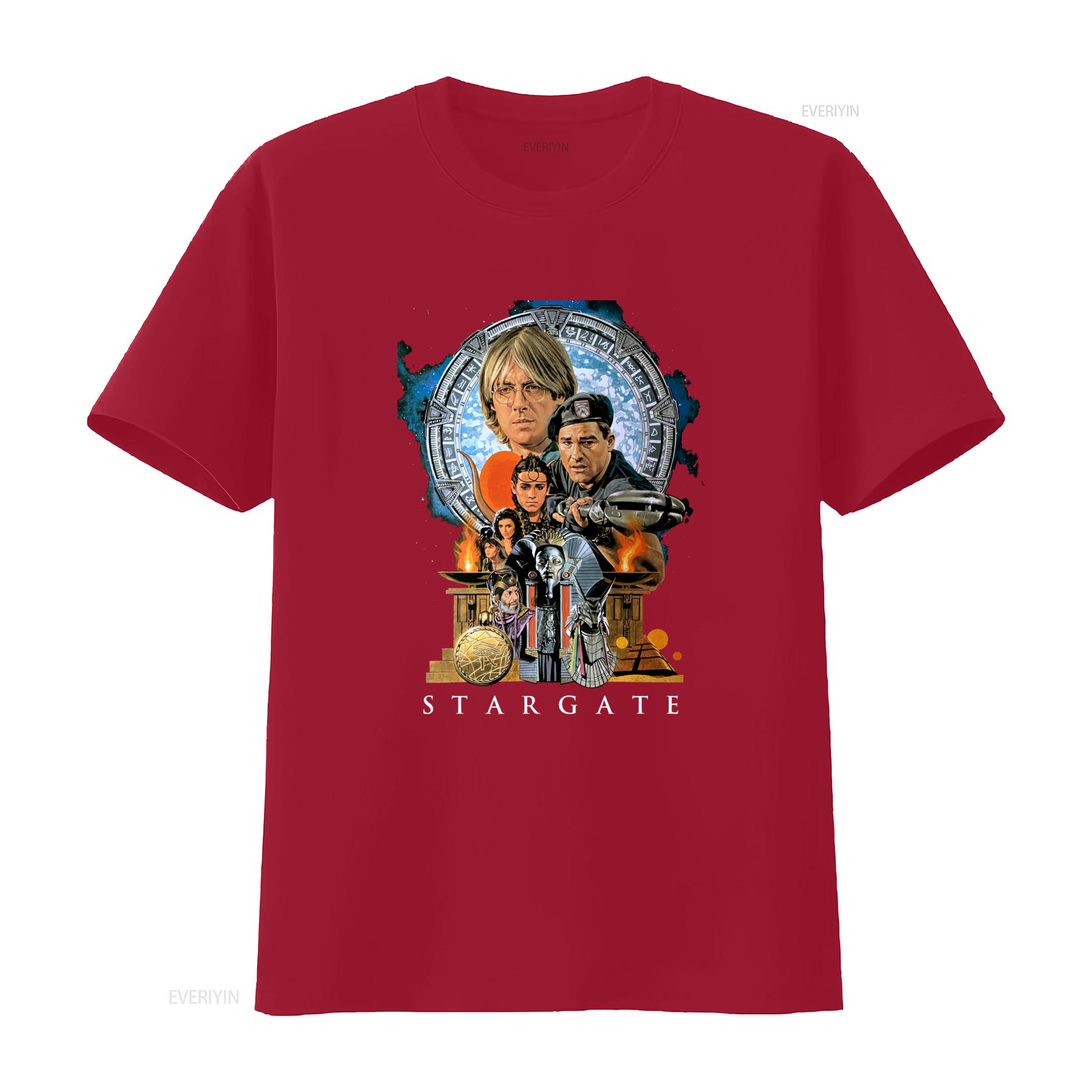 Stargate Sci Fi Movie Black T Shirt with Iconic Characters Design Size S 5XL vintage Washed fashion Top For Everyday Wear S