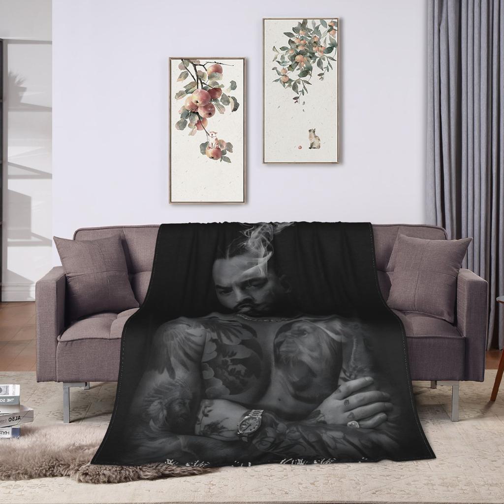 Maluma Rapper Flannel Blanket Autumn Super Warm Throw Blanket for Students Living Room Pattern Bedspread Sofa Bed Cover