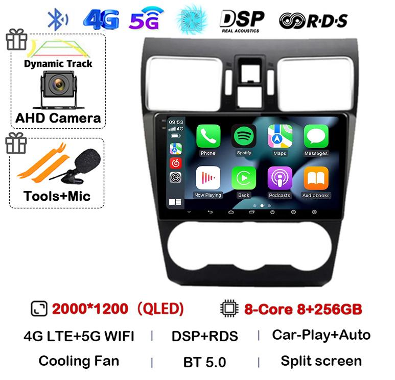 Android 14 Carplay Auto WIFI+4G Car Radio For Subaru WRX Forester 4 SJ 2016-2022 Multimedia Video Player Stereo GPS Head Unit BT