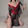 Vintage Lace See-Through Lingerie with Tie-Up Bib - Hanfu Nightgown and Sleep Skirt
