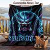 Custom Text Flannel Throw Blanket, Lightweight Cozy Bed Sofa BlanketPredator