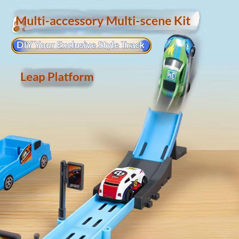 High Speed Surround Rail Car Toy Racing Track Splicing Track Rebound Car Kids Diy Assembled Gravity Slide Educational Toys Gifts
