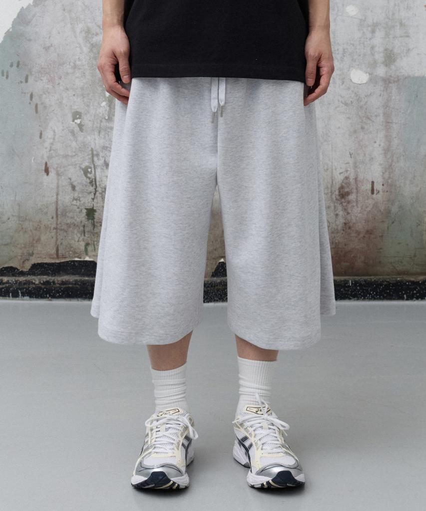 AGOD Side Tuck Sweat Bermuda Pants [White Melange]