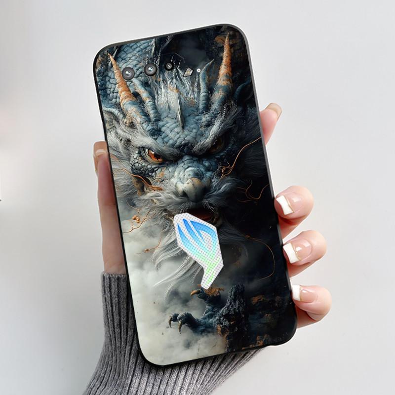 Casing For Asus Rog Phone 5 Rog 5s ZS673KS ZS676KS Case Luxury Dragon Cute Cool Boys Girls Soft Black Matte Silicone Back Cover