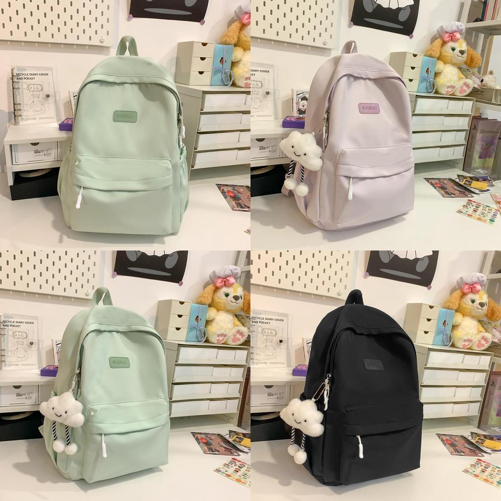 Minimalist Asian Style School Backpack With Nylon For Girls And Teens