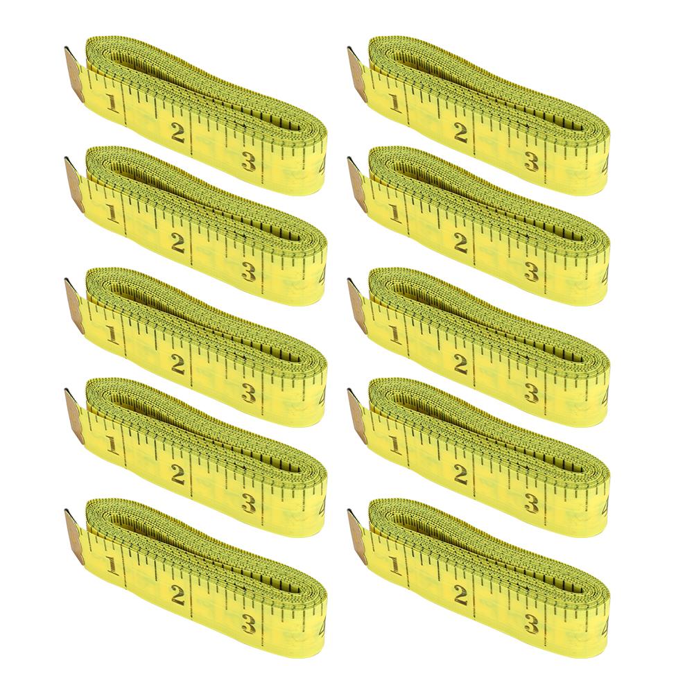 

10pcs 2.0 x 300cm Tailor Tape Double Scale Flexible Ruler for Weight Loss Body MeasurementYellow
