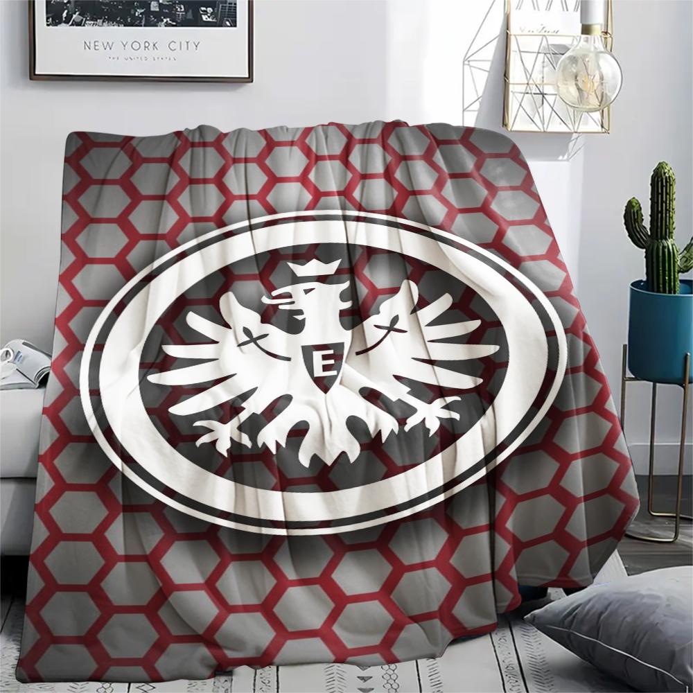 1PC Eintracht Frankfurt Print Flannel Blanket, High quality Comfortable for All Seasons, Home Decor, Warmth and Comfort, Perfect for Christmas Gifts