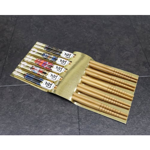 Castle Enterprise Japanese Souvenir Handmade Sengoku Warlord Bamboo Chopsticks (Pack of 5)