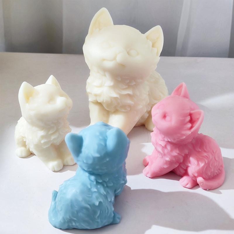 Cat Shape Silicone Mold Candle Resin Making Tool DIY Candle Moulds Ornaments Hand-made Home Decorations Supplies