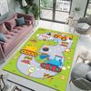Cartoon Baumaschine Teppich für Wohnzimmer Schlafzimmer Sofa Kreative Fußmatte Heimdeko Bereich Robuster Rutschfester Teppich Große Größe