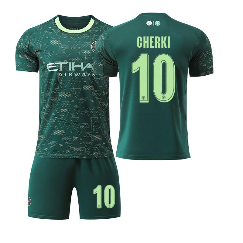 25-26 Manchester City's Three Passengers No. 9 Harland Football Uniforms Set Men's 10 Sherki 47 Forden 16 Rodrigo