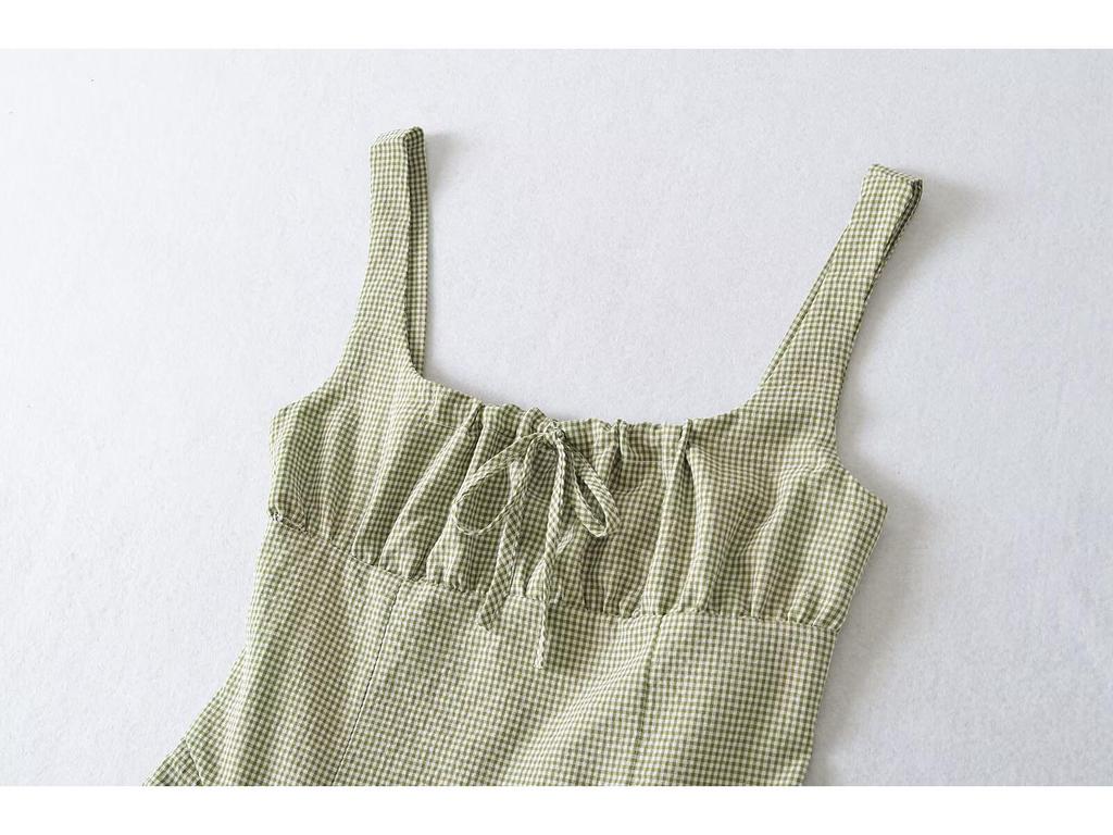 Robe à bretelles spaghetti imprimée style européen et américain pour femmes printemps 2025, moulante à la taille