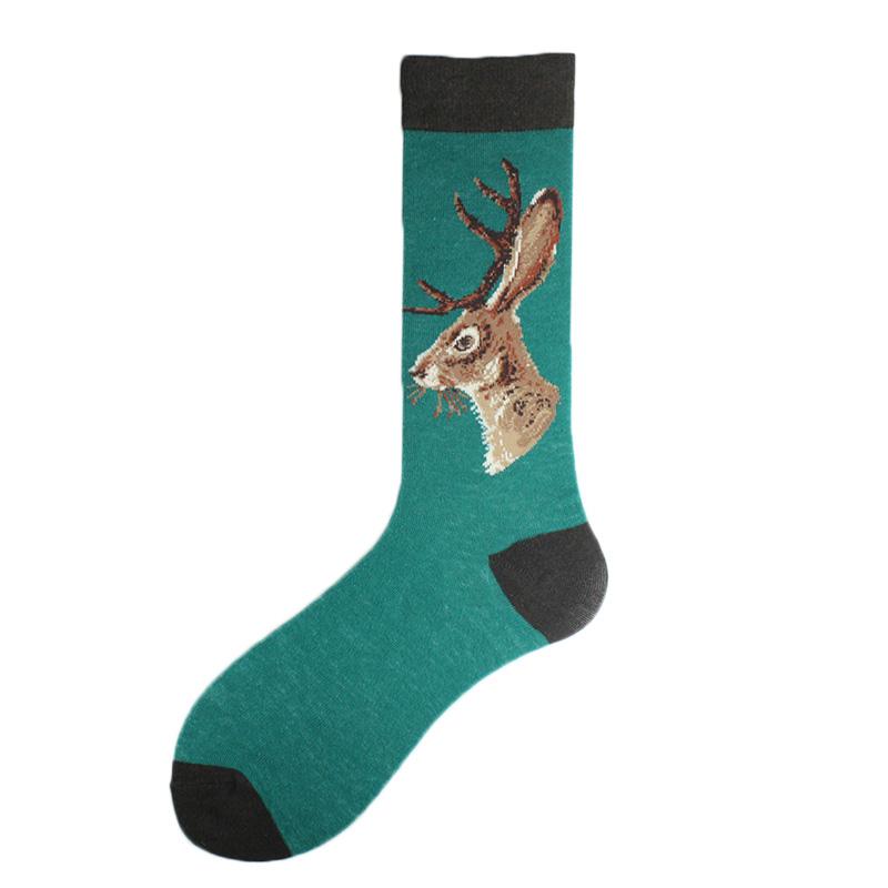 Men Dinosaur Astronaut Planet Crew Socks Harajuku Big Size Sokken Unisex Skateboard Divertidos Happy Design Hip Hop Funny Socks