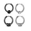1 Pair Stainless Steel Hoop Earrings for Men Women Small Circle Metal Ball Anti-allergic Ear Buckle Rock Hip Hop Zircon