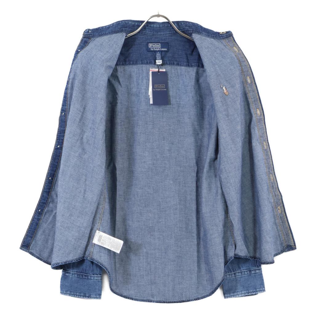 Polo Ralph Lauren Blue Denim Long Sleeve Shirt Tops 8 blueUsed