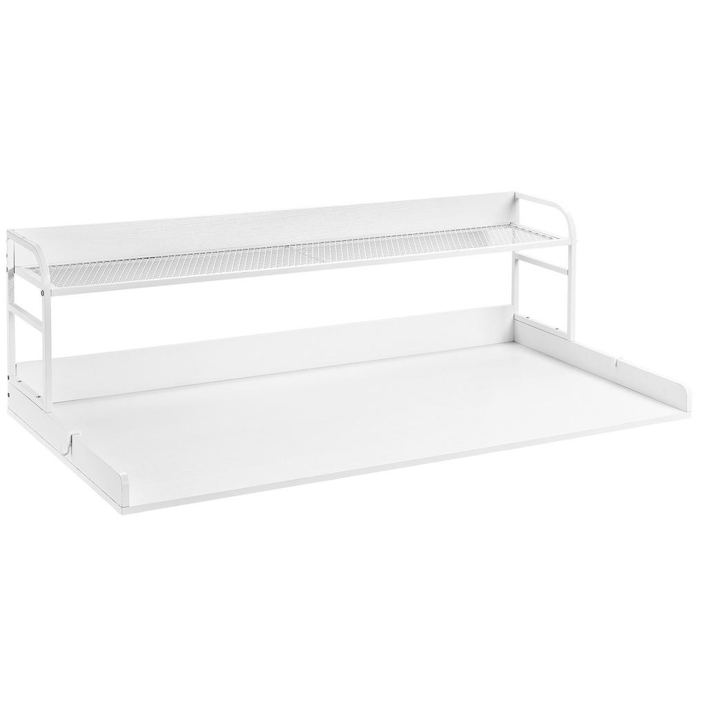 VEVOR Washer Dryer Countertop with 2-Tier Shelf, 54" X 27" Wooden Washer and Dryer Countertop with Anti-Slip Pads